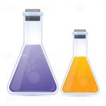 Erlenmeyer Flask with Coloured Chemicals